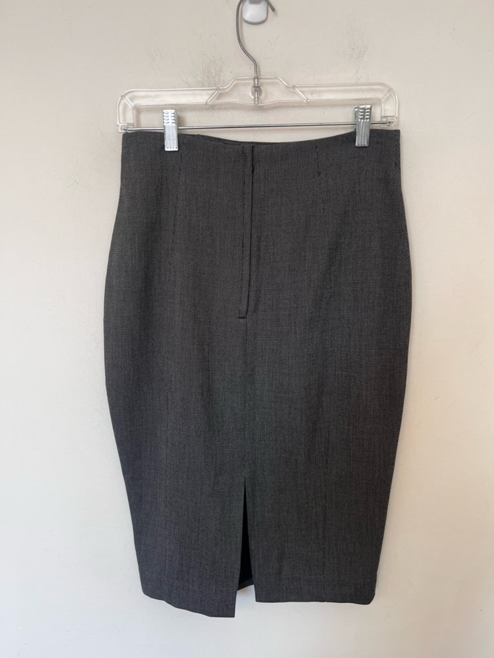 H&M Tailored Pencil Skirt Grey Mini Check Screen Worn The Boys Office Classic 8 - Picture 4 of 9
